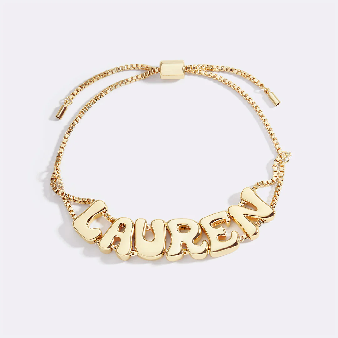Groovy Adjustable Chain Name Bracelet - Image 7