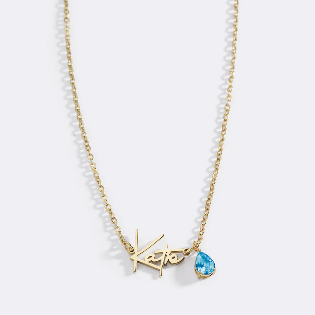 Handmade Birthstone Name Necklace - Image 149