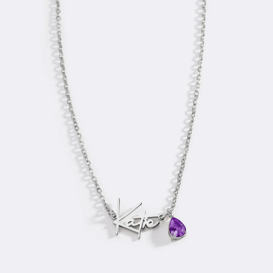 Handmade Birthstone Name Necklace - Image 151