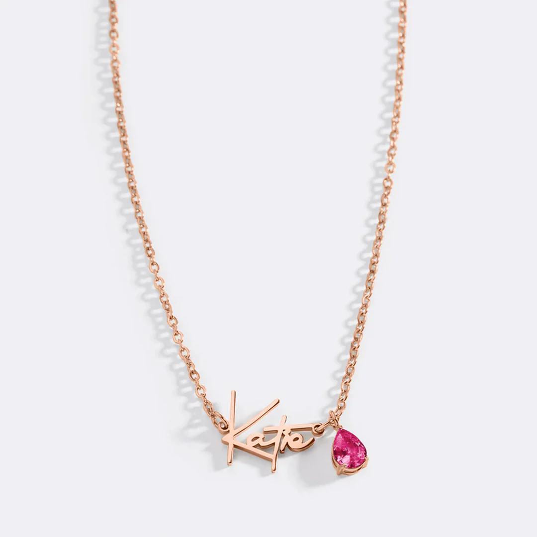 Handmade Birthstone Name Necklace - Image 156