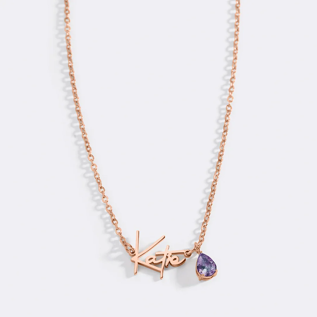 Handmade Birthstone Name Necklace - Image 159