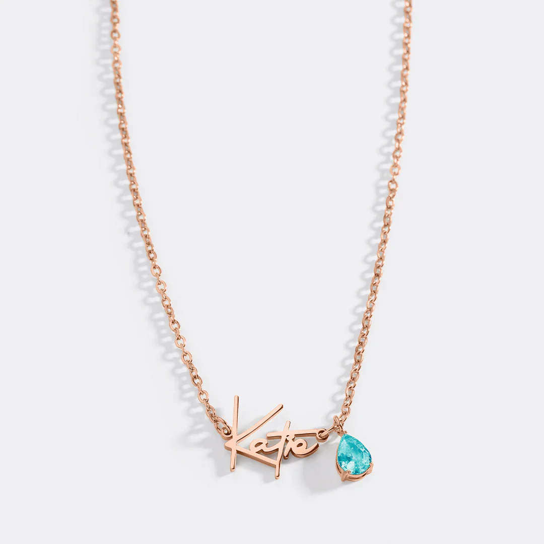 Handmade Birthstone Name Necklace - Image 162