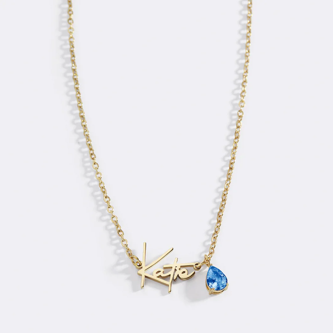 Handmade Birthstone Name Necklace - Image 176