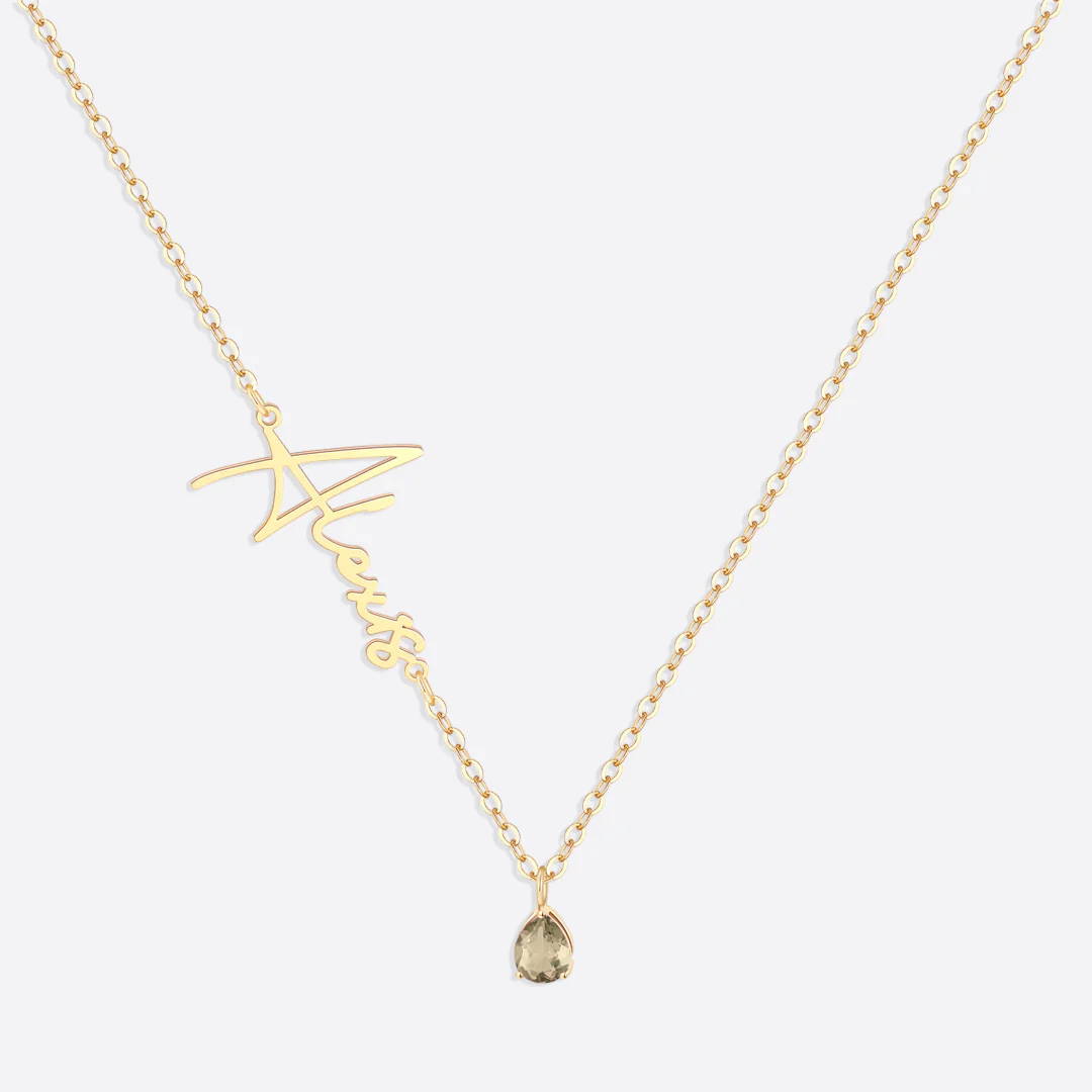 Handmade Birthstone Name Necklace - Image 19