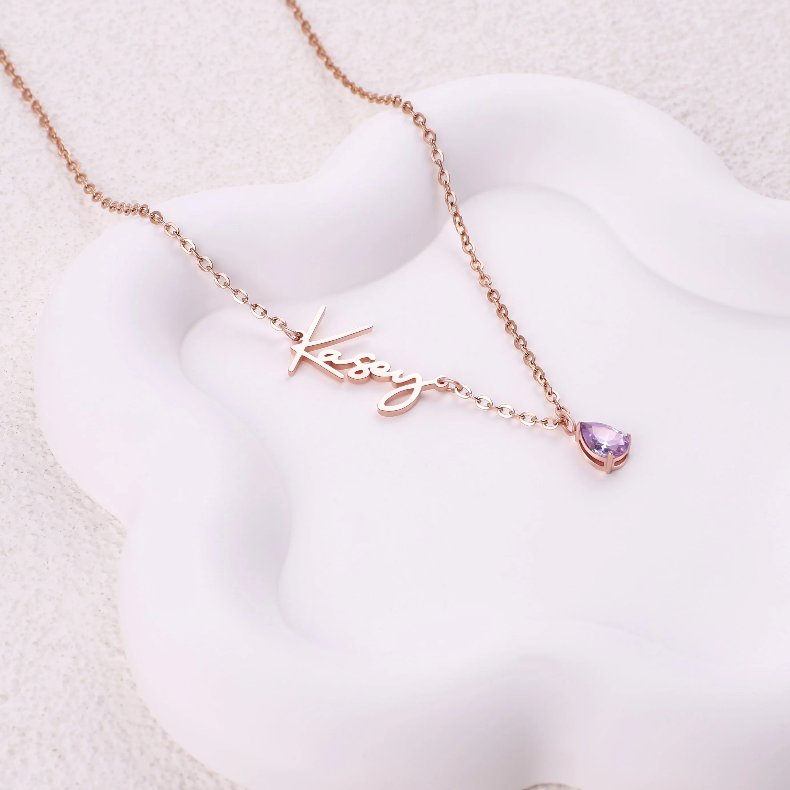 Handmade Birthstone Name Necklace - Image 21