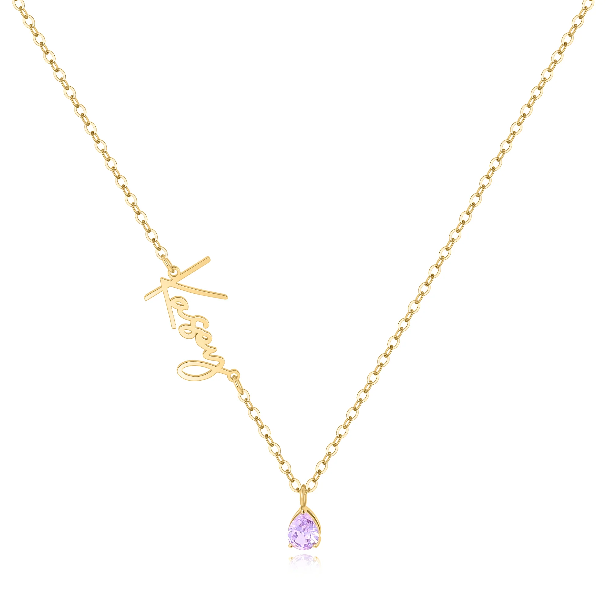 Handmade Birthstone Name Necklace - Image 28