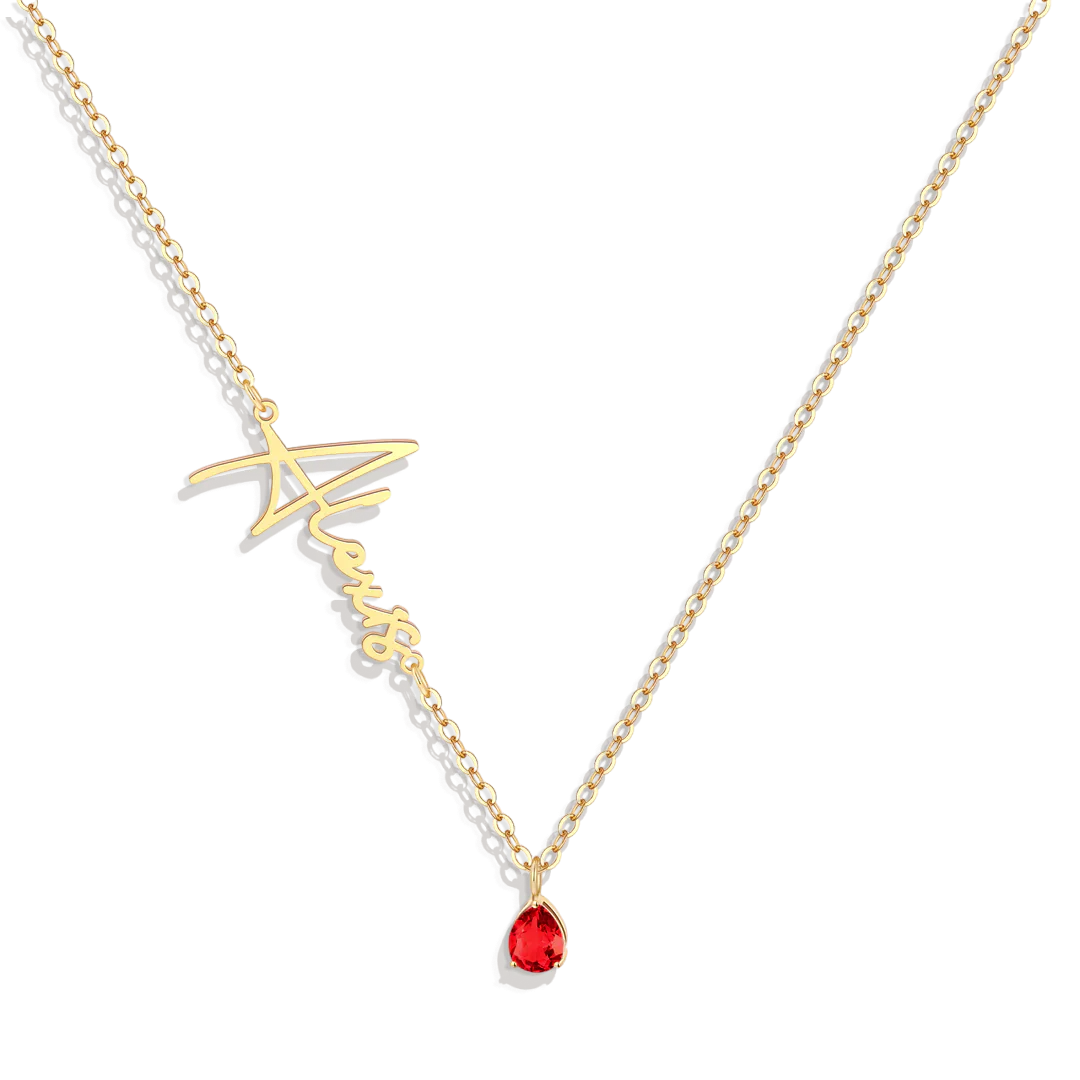 Handmade Birthstone Name Necklace - Image 5