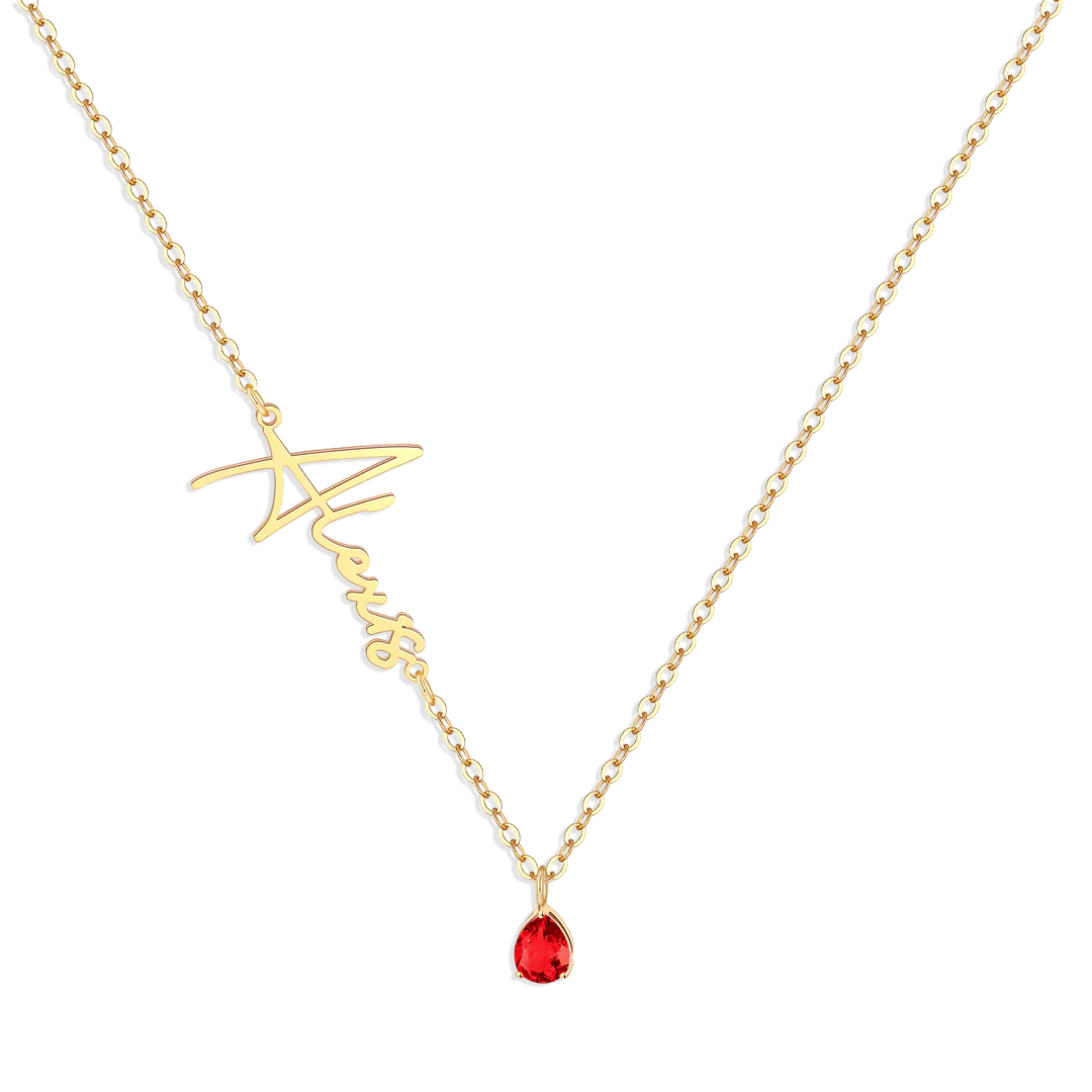 Handmade Birthstone Name Necklace - Image 6