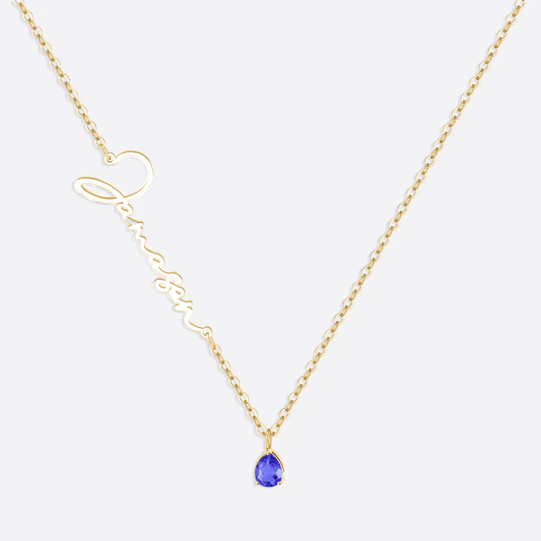 Handmade Birthstone Name Necklace - Image 61