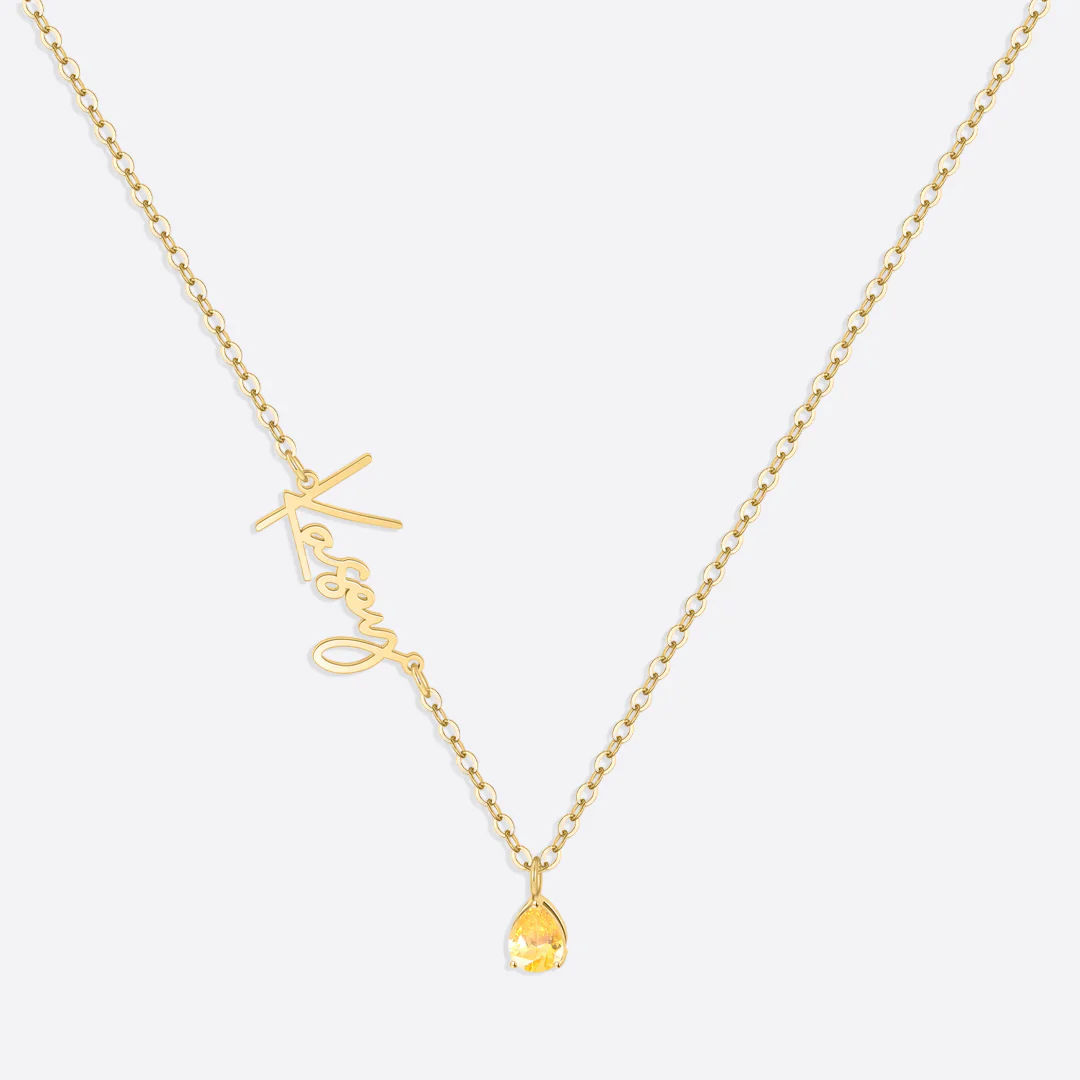 Handmade Birthstone Name Necklace - Image 62