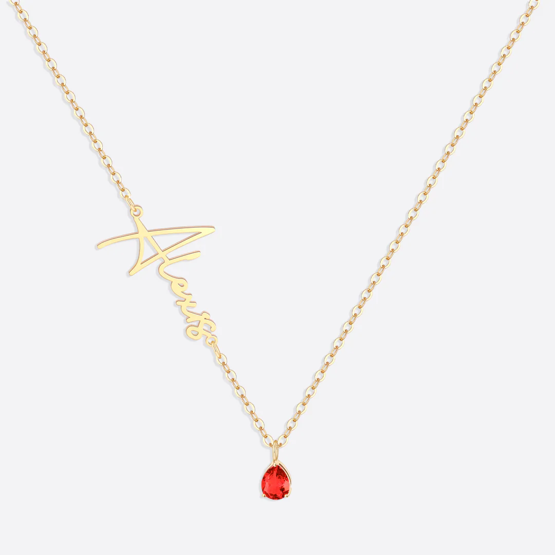 Handmade Birthstone Name Necklace - Image 8