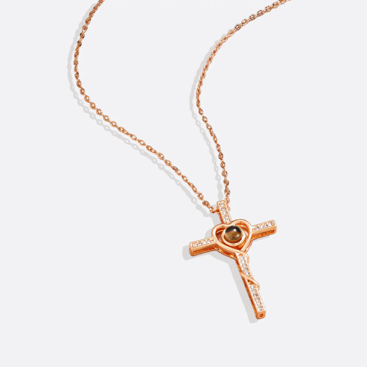 Heart and Cross Photo Necklace - Image 13