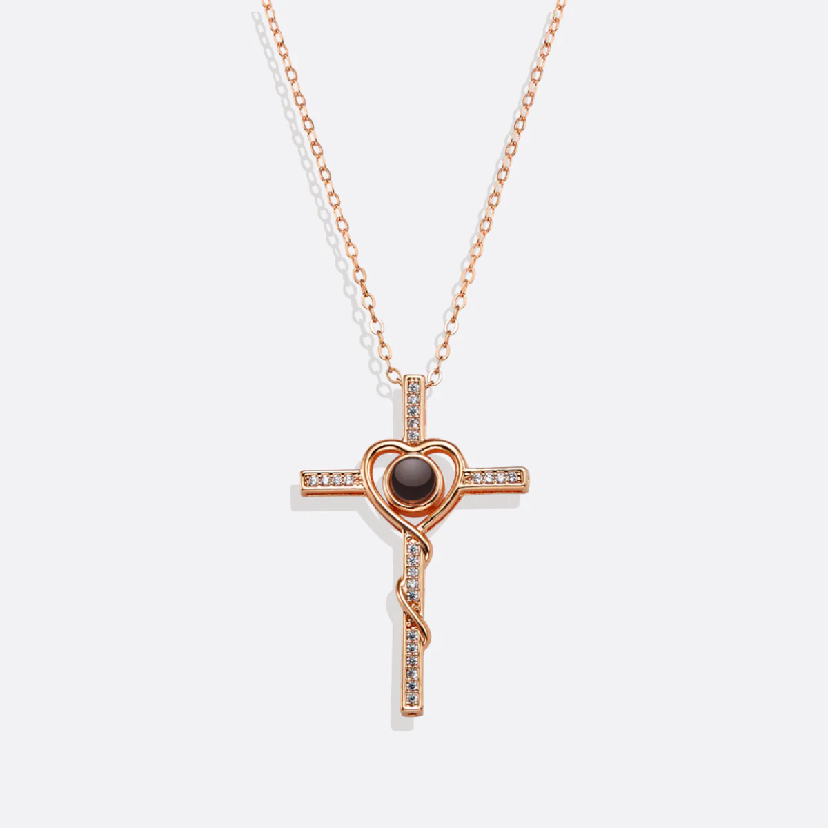 Heart and Cross Photo Necklace - Image 14