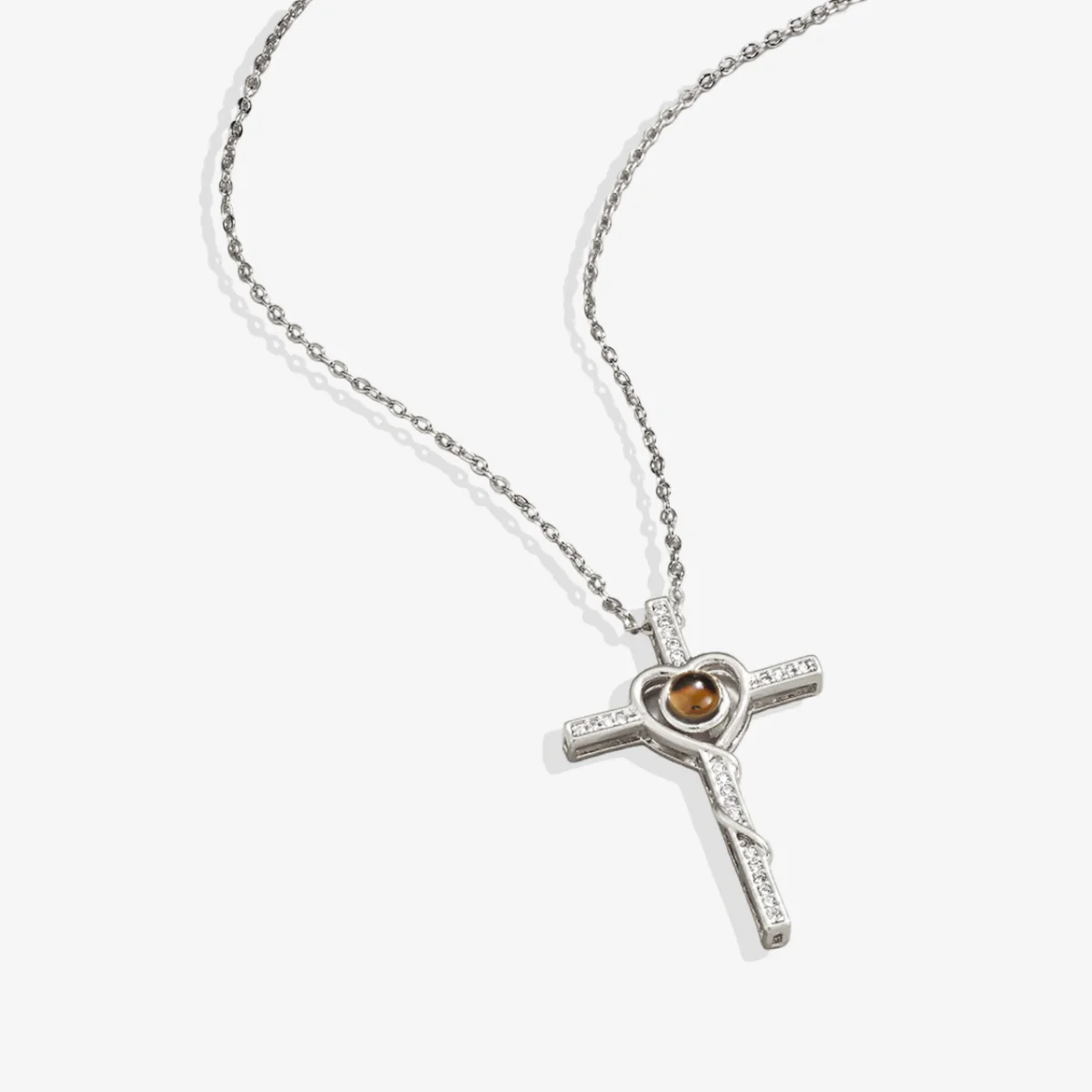 Heart and Cross Photo Necklace - Image 16