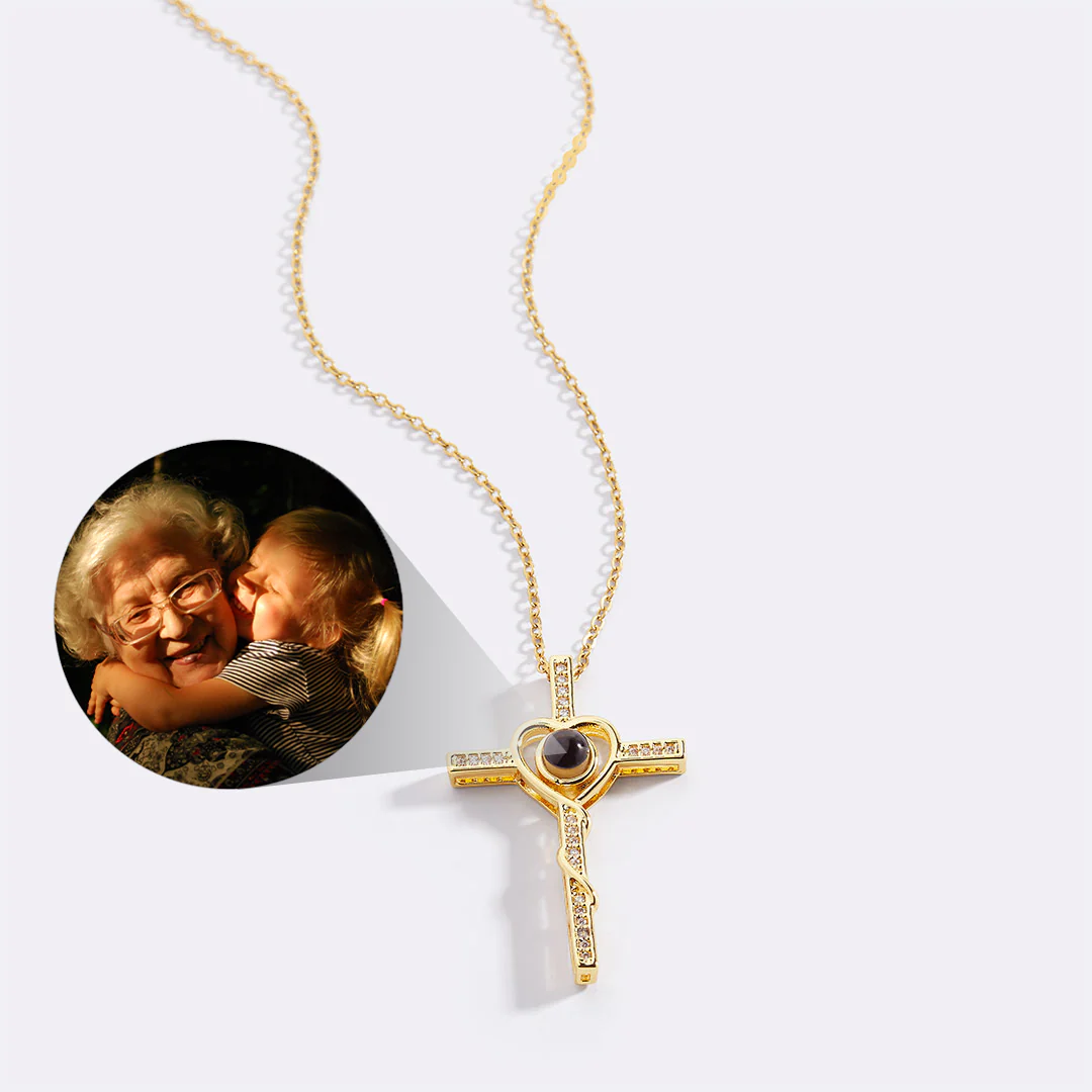 Heart and Cross Photo Necklace - Image 19