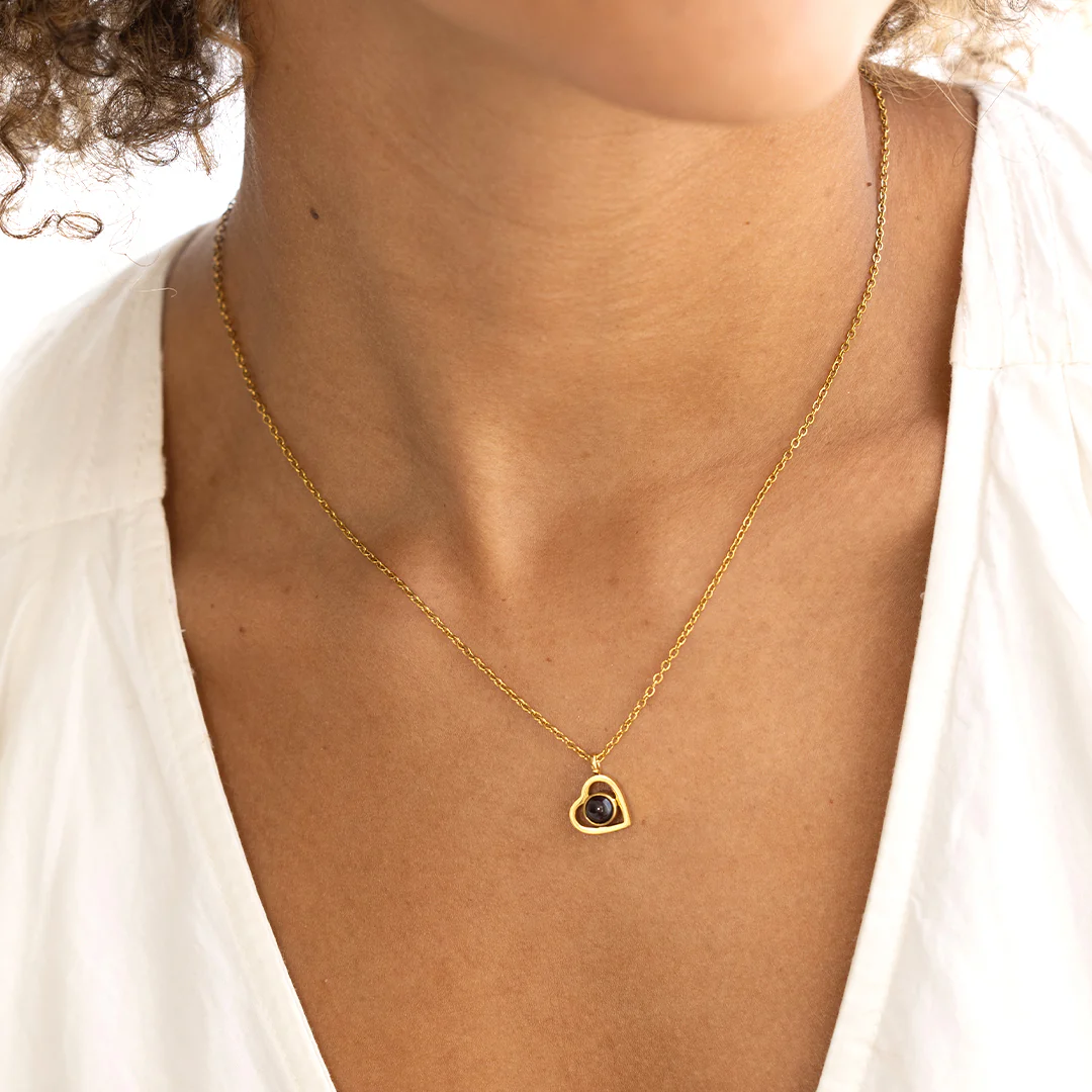Personalized Heart Photo Necklace - Image 3