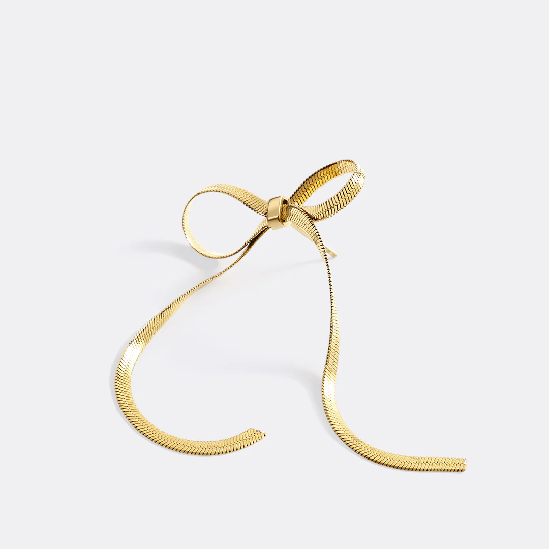 Herringbone Bow Earrings - Image 6