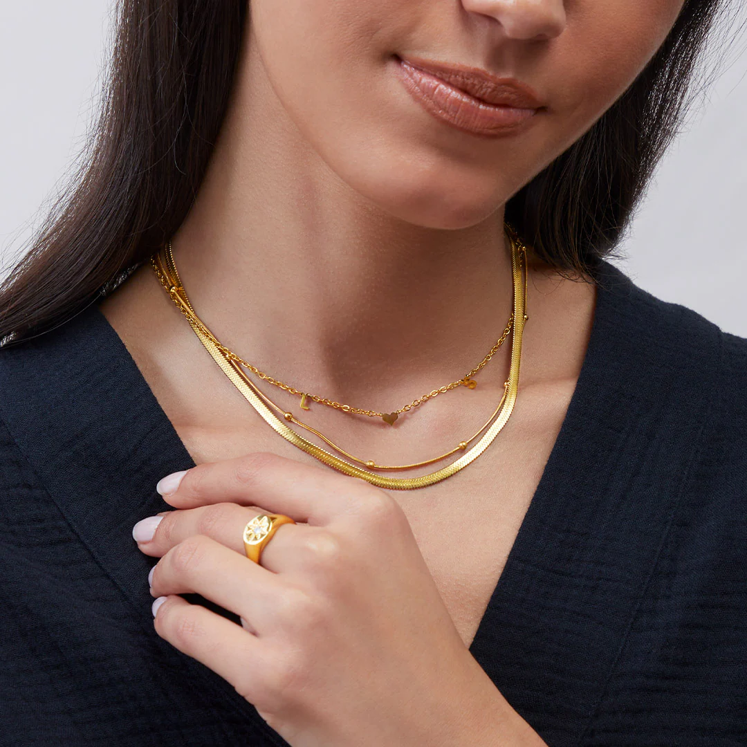 Herringbone Gold Chain Necklace - Image 25