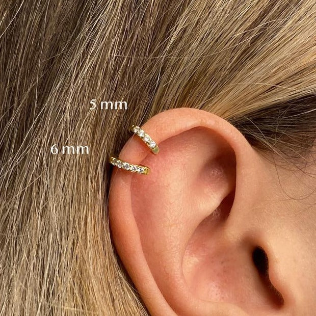 Pave Huggie Hoop Earrings - Image 11