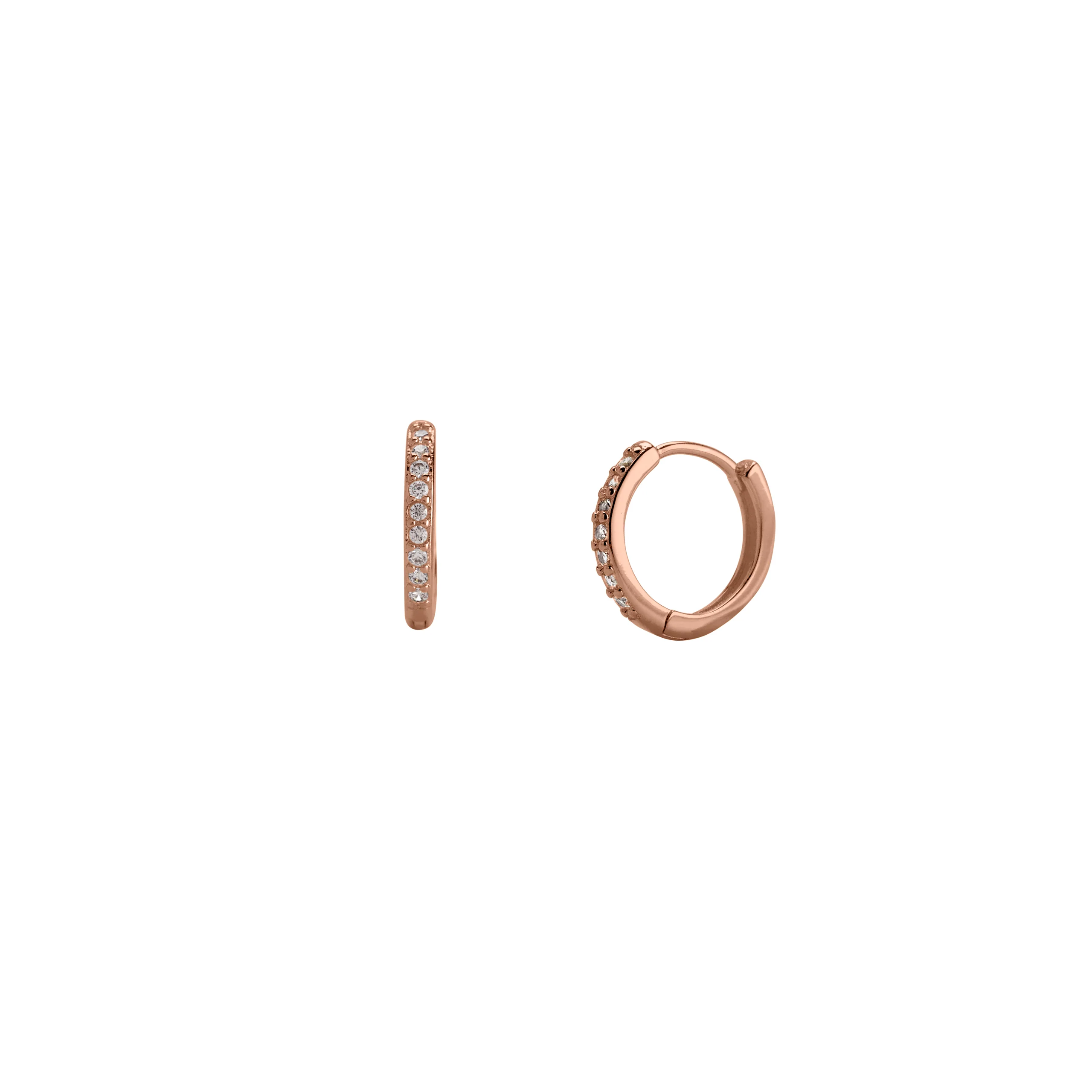 Pave Huggie Hoop Earrings - Image 16
