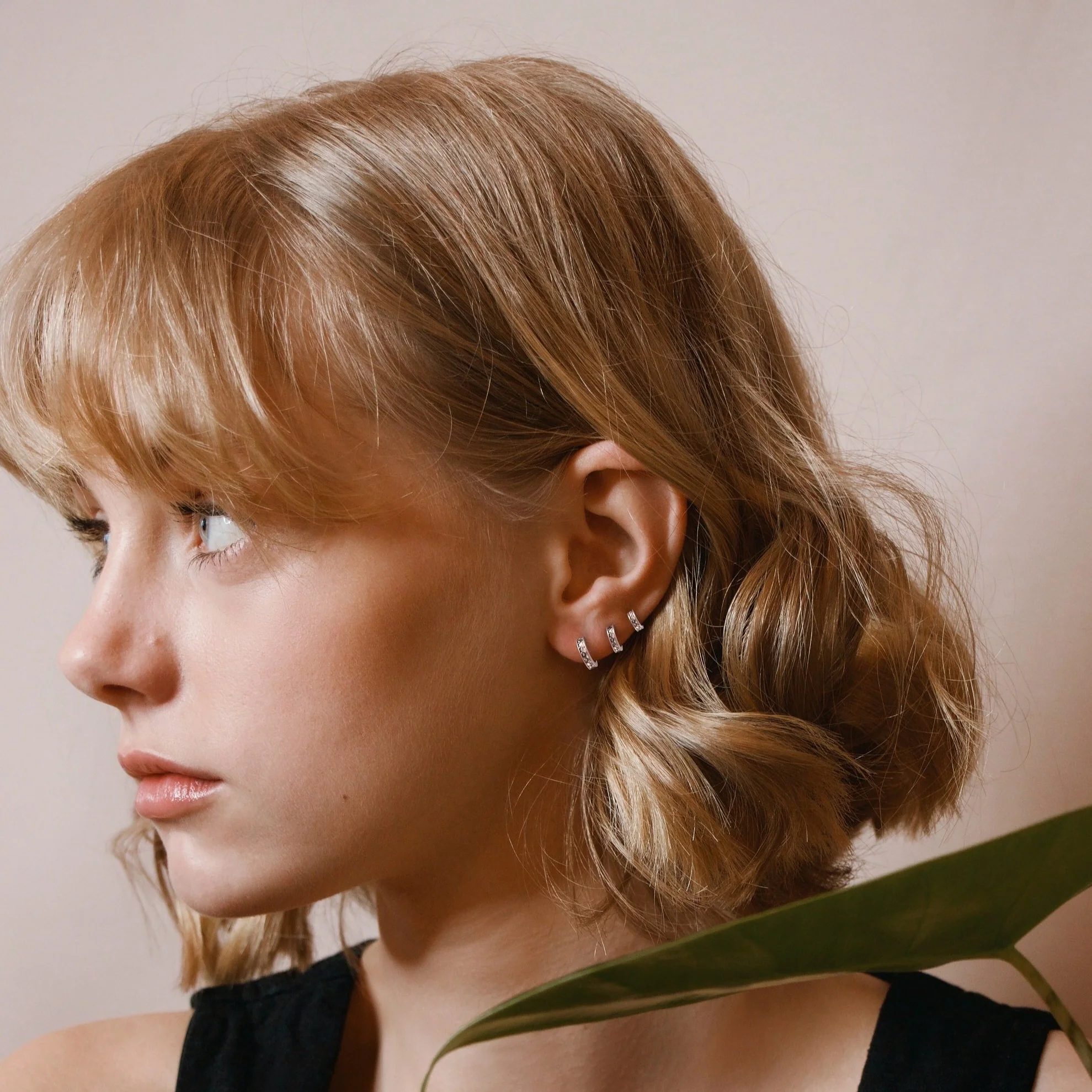 Pave Huggie Hoop Earrings - Image 19