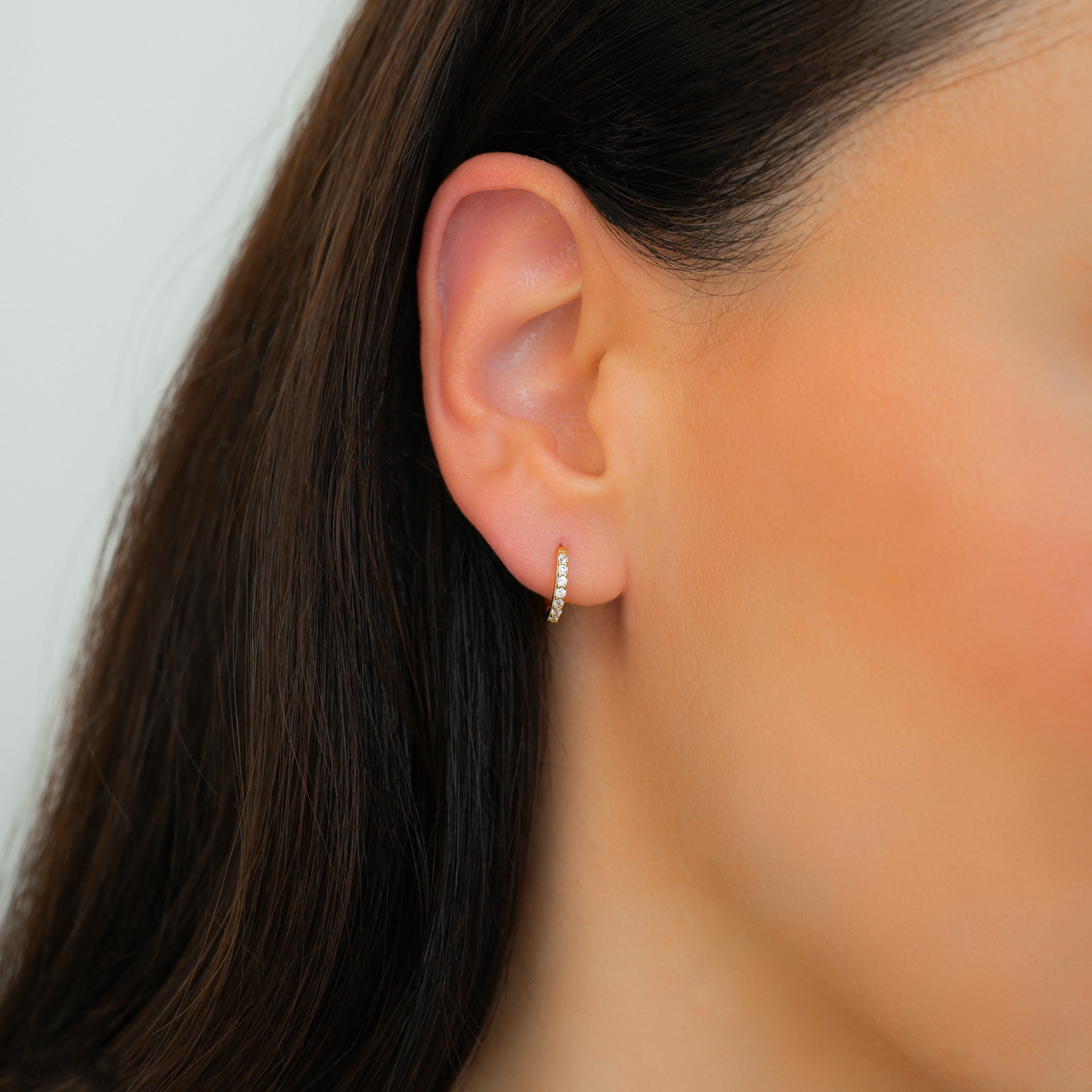 Pave Huggie Hoop Earrings - Image 56