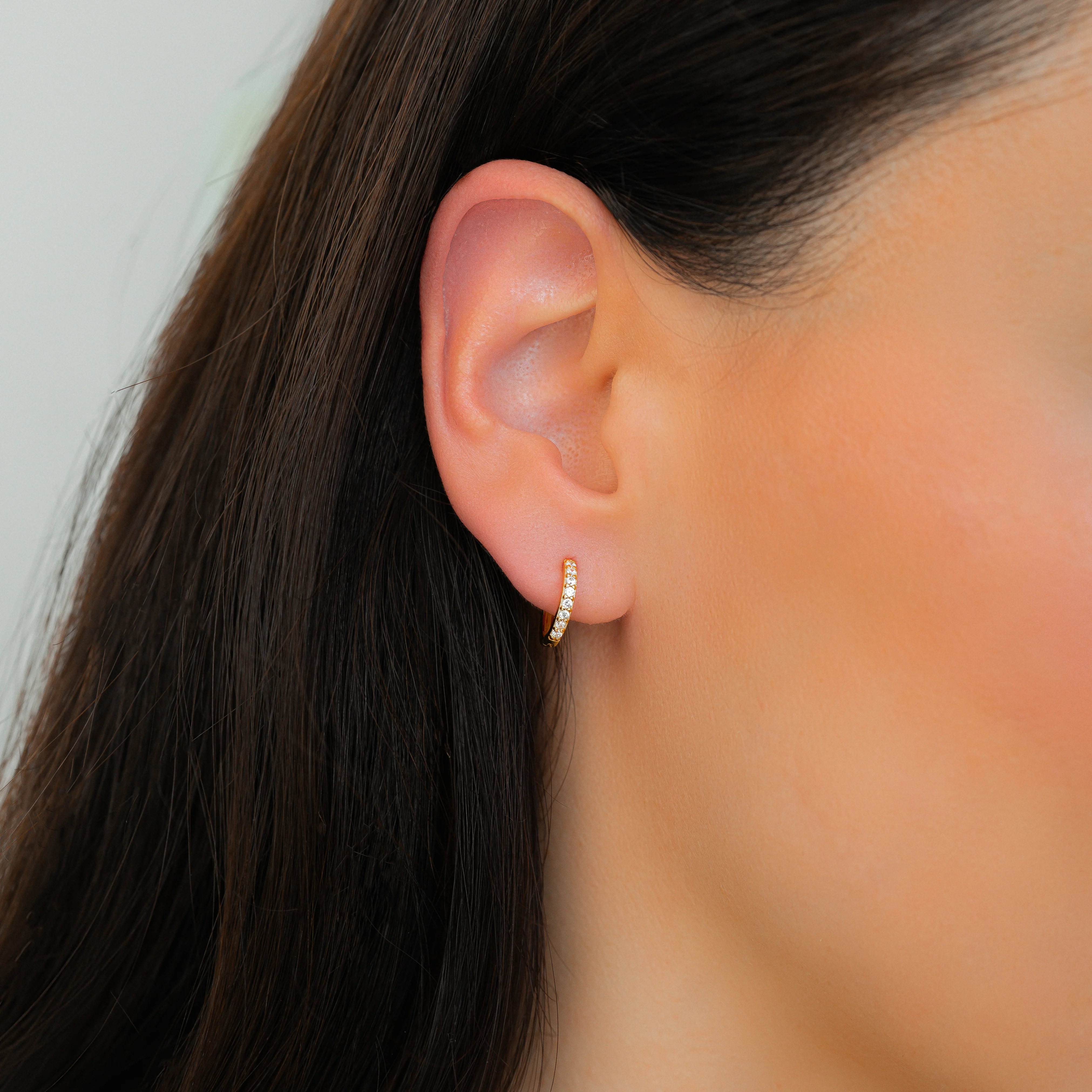 Pave Huggie Hoop Earrings - Image 57