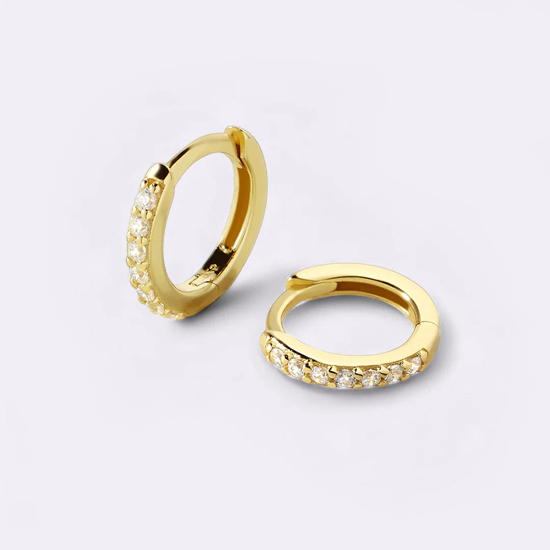 Pave Huggie Hoop Earrings - Image 60