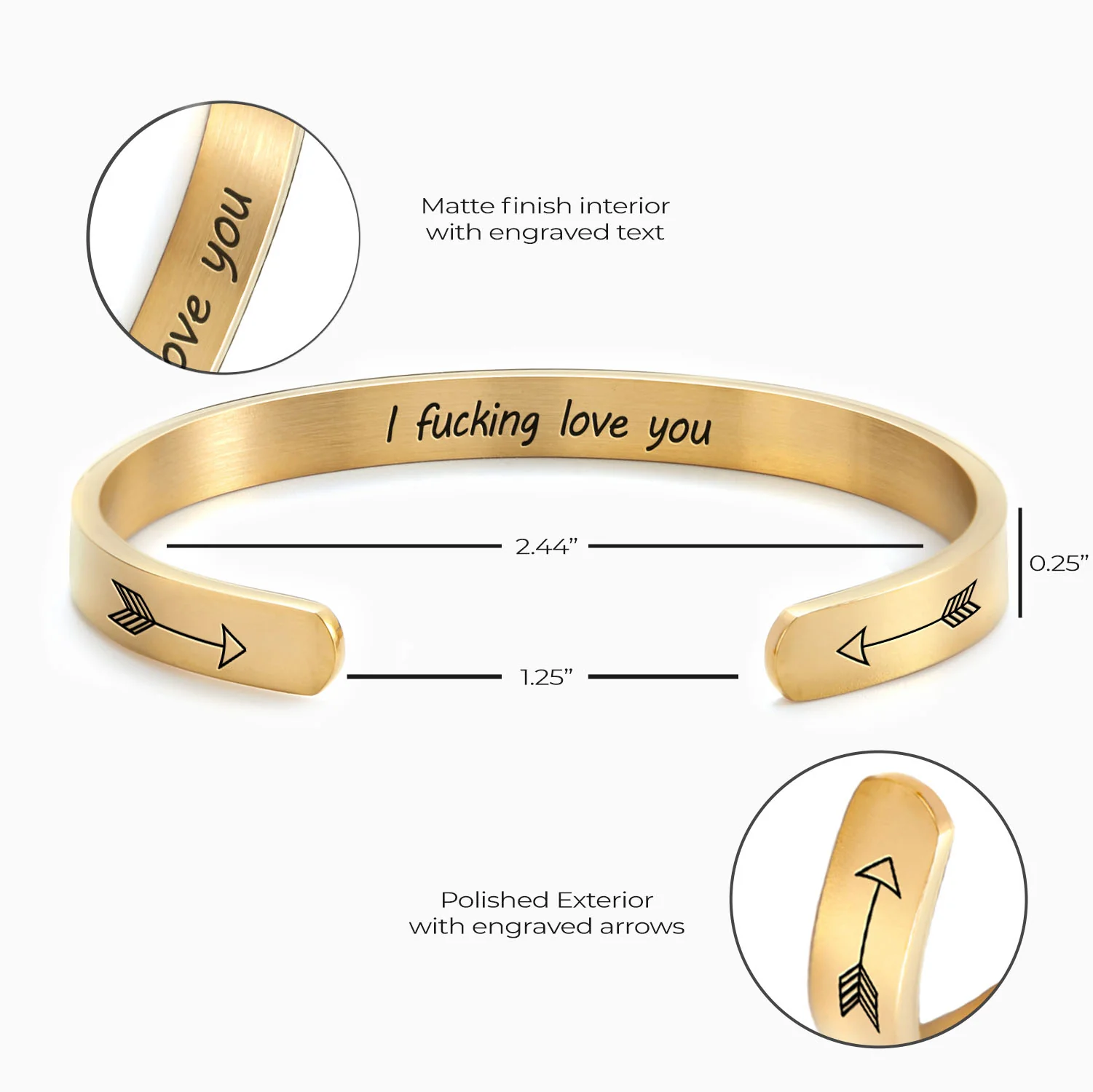 I Fucking Love You Personalizable Cuff Bracelet - Image 11
