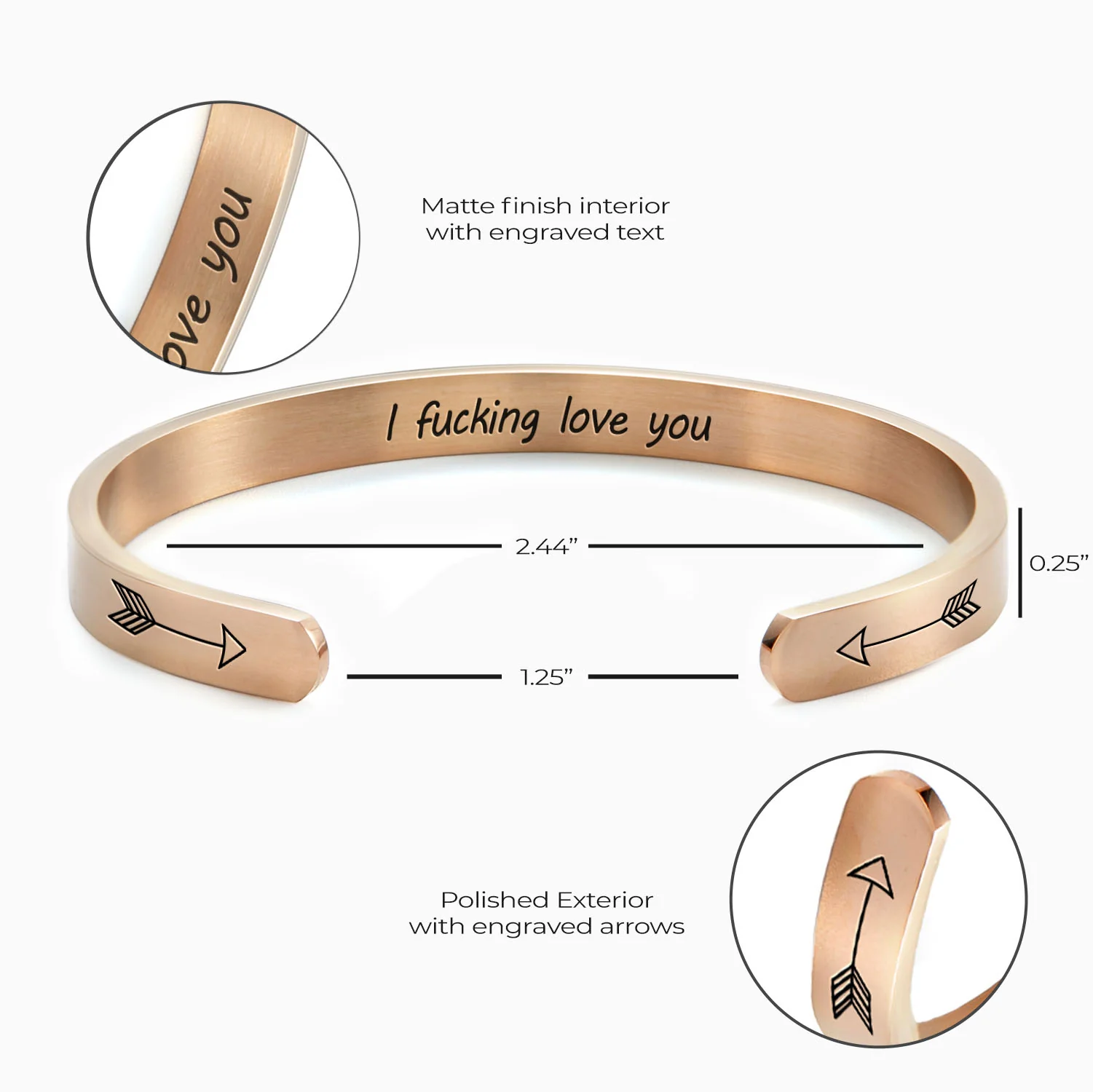 I Fucking Love You Personalizable Cuff Bracelet - Image 14