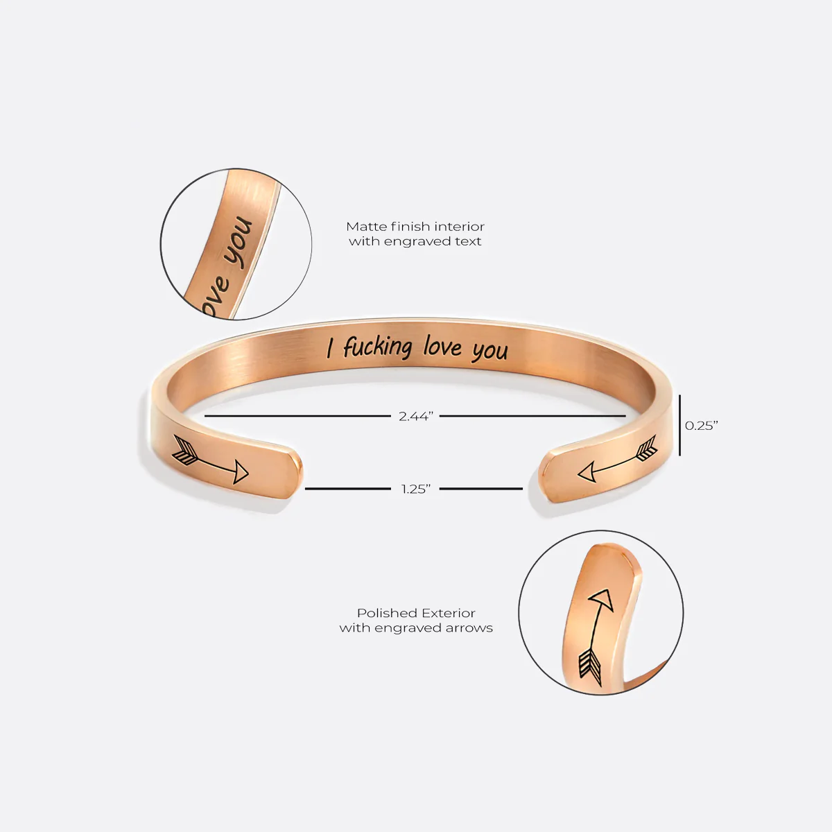 I Fucking Love You Personalizable Cuff Bracelet - Image 25