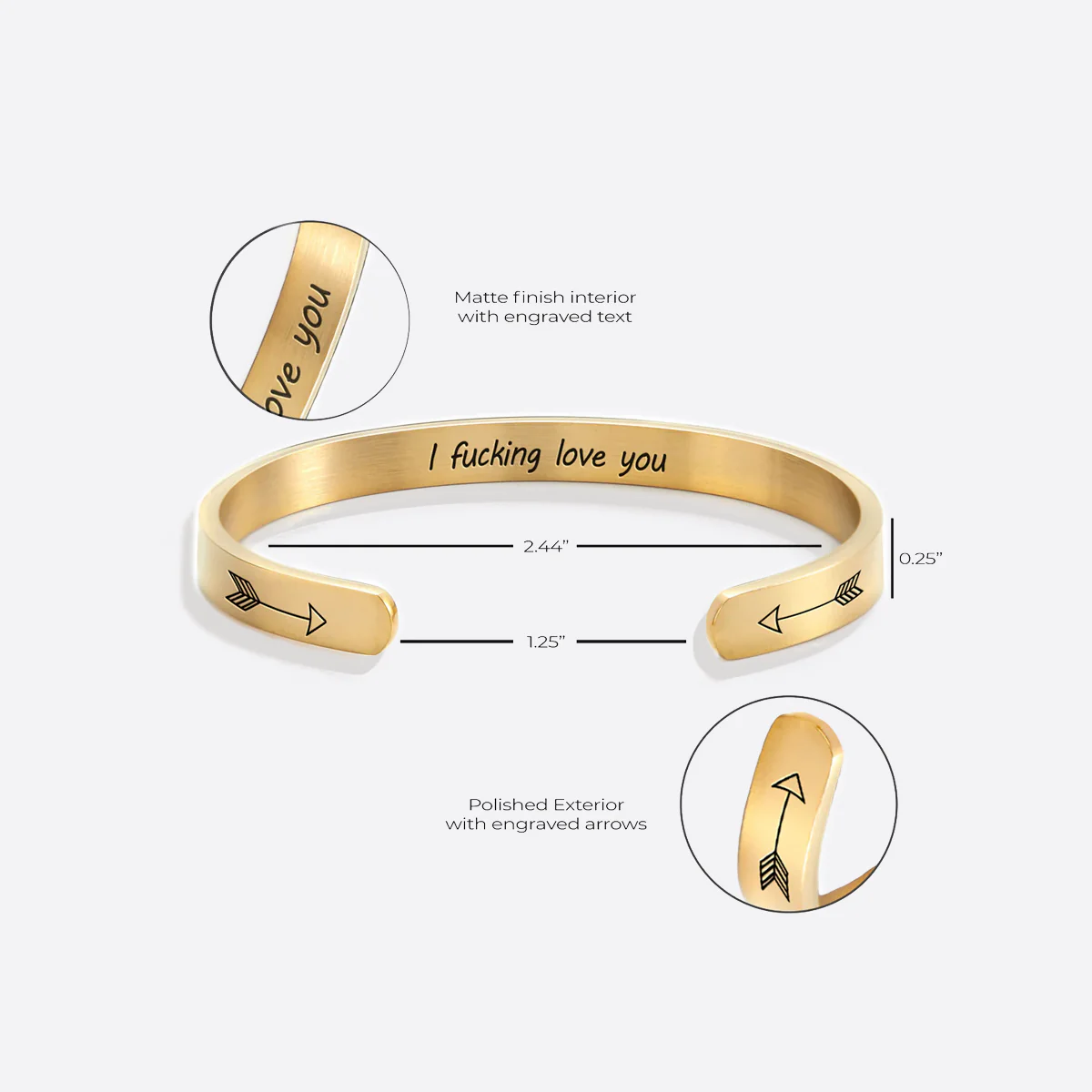 I Fucking Love You Personalizable Cuff Bracelet - Image 31