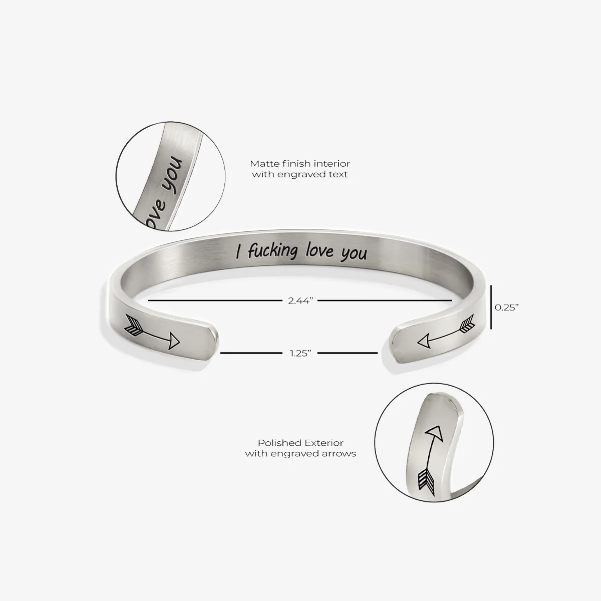 I Fucking Love You Personalizable Cuff Bracelet - Image 37