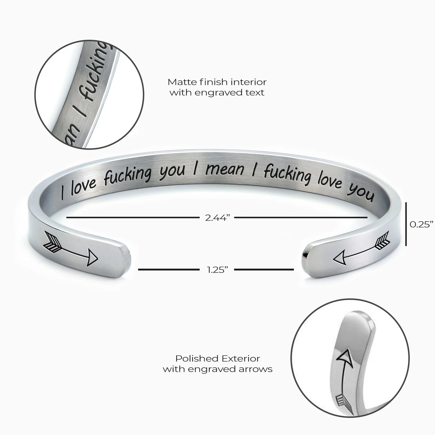I Love Fucking You I Mean I Fucking Love you Cuff Bracelet - Image 11
