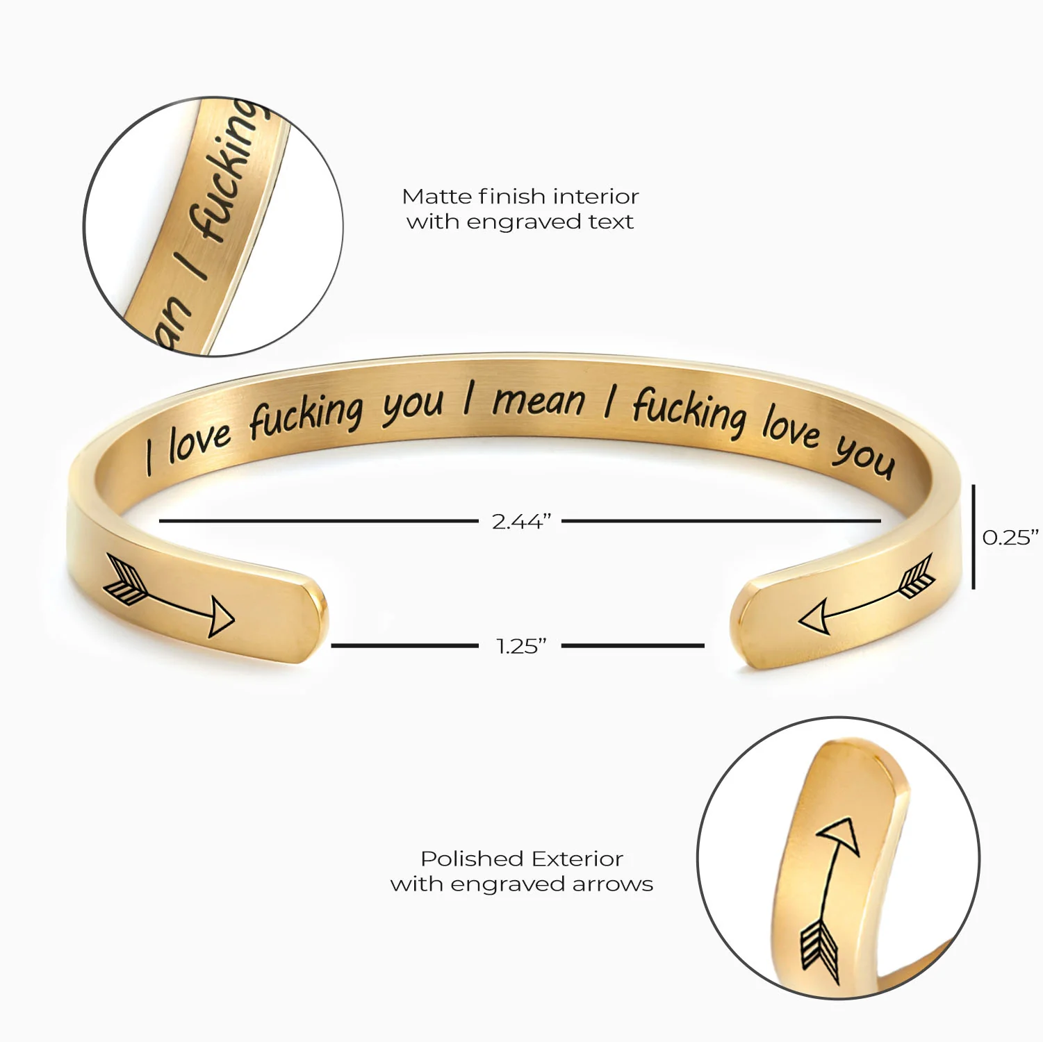 I Love Fucking You I Mean I Fucking Love you Cuff Bracelet - Image 14