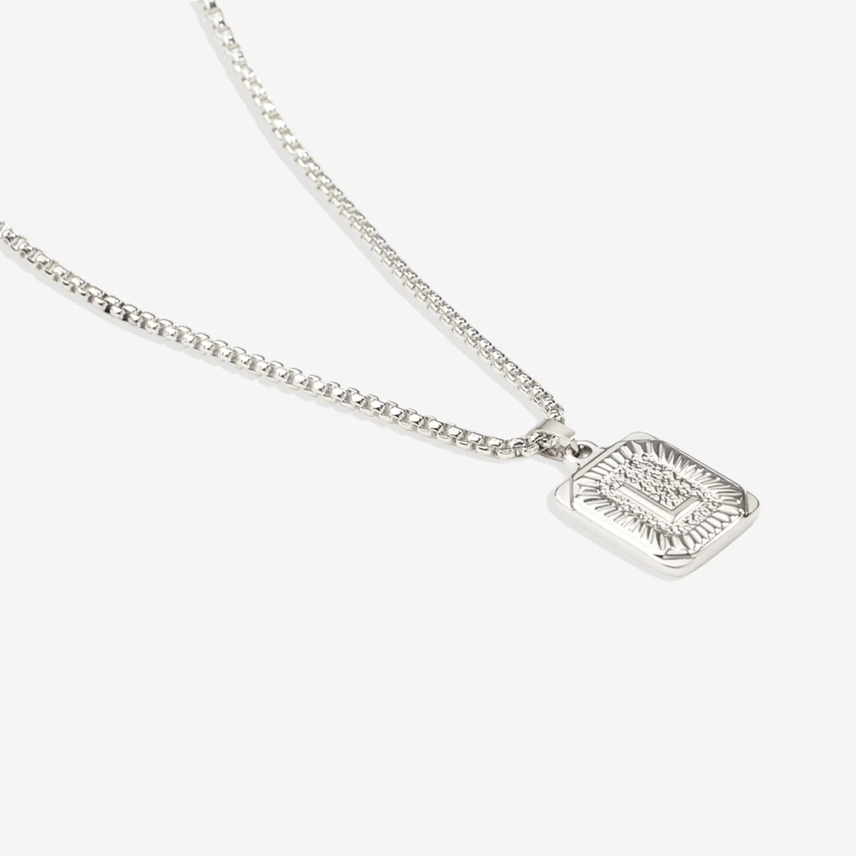 Initial Card Pendant Necklace with Rolo Chain - Image 62