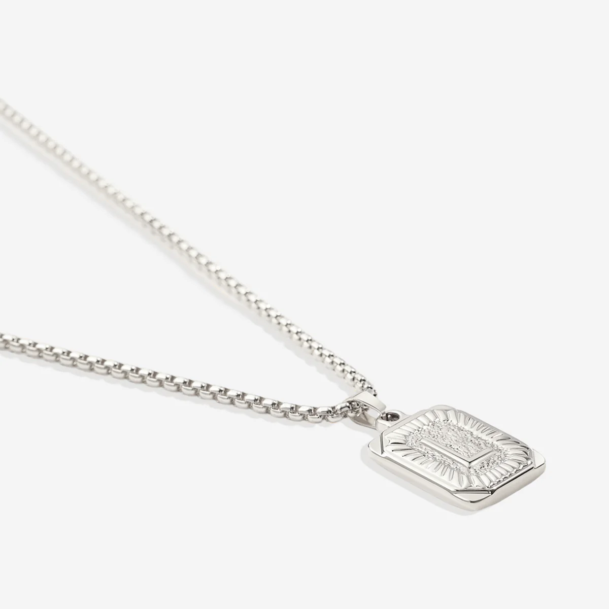 Initial Card Pendant Necklace with Rolo Chain - Image 65