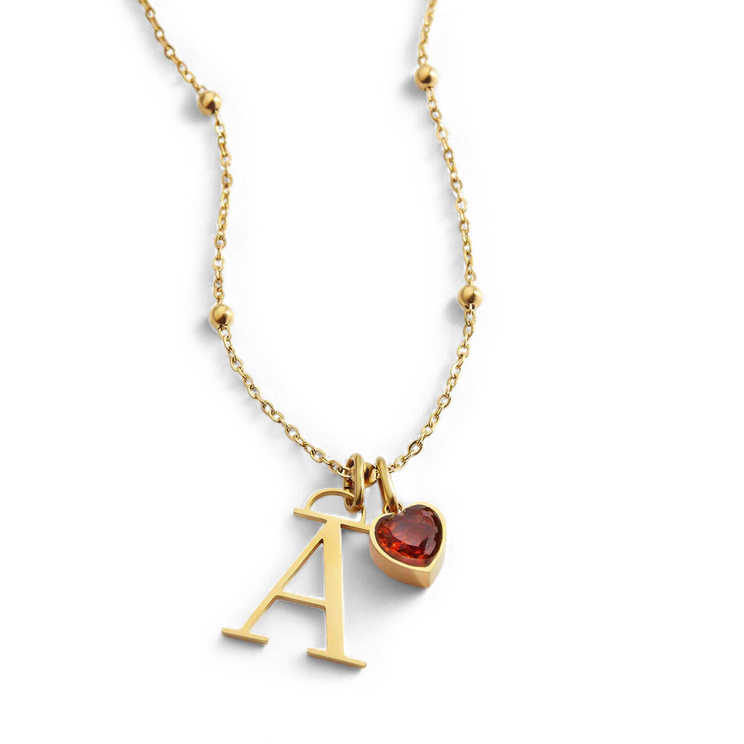 Droplet Birthstone & Initial Necklace - Image 32