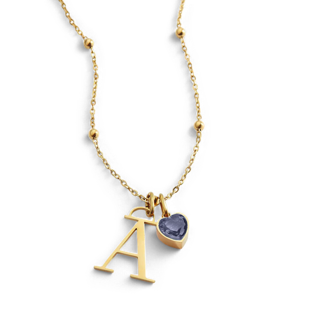 Droplet Birthstone & Initial Necklace - Image 33