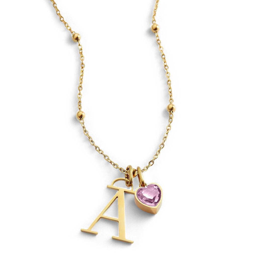 Droplet Birthstone & Initial Necklace - Image 37