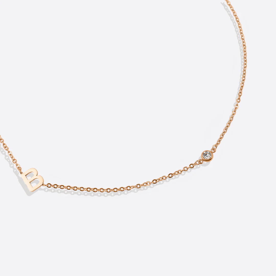 Initial Necklace with Diamond Accent - Image 13