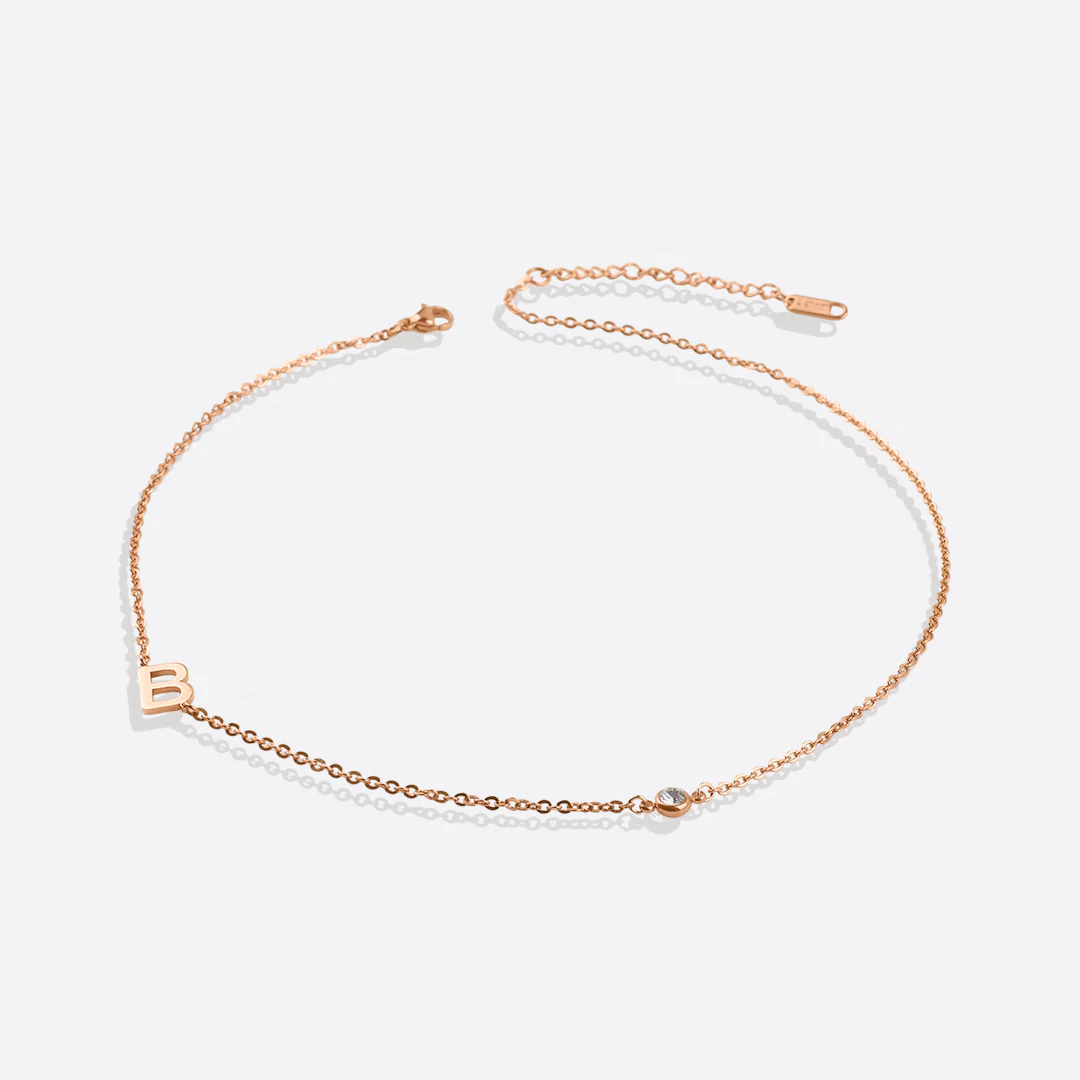 Initial Necklace with Diamond Accent - Image 14