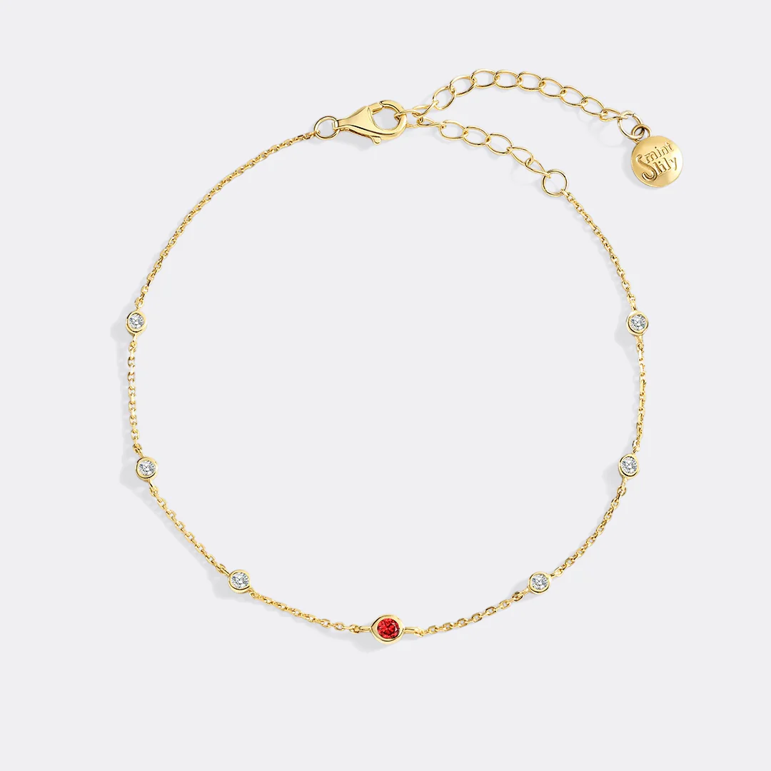 January Birthstone Station Bracelet - Image 4