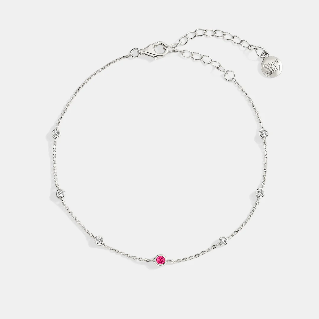 July Birthstone Station Bracelet - Image 7