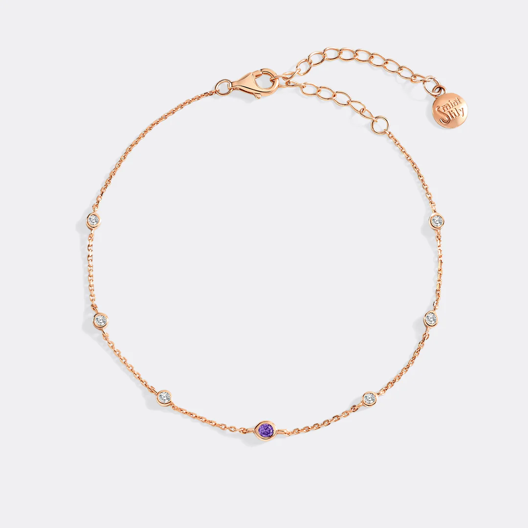 June Birthstone Station Bracelet - Image 6