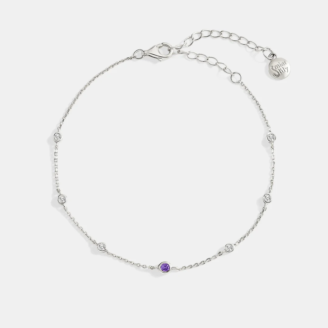 June Birthstone Station Bracelet - Image 7