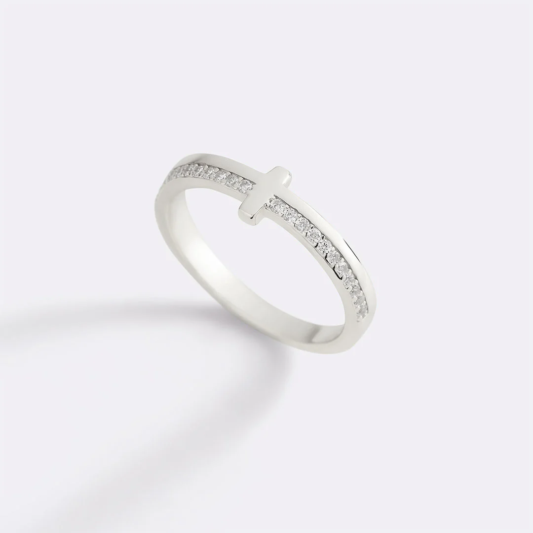 Let God Be In Control Golden Cross Ring - Image 15