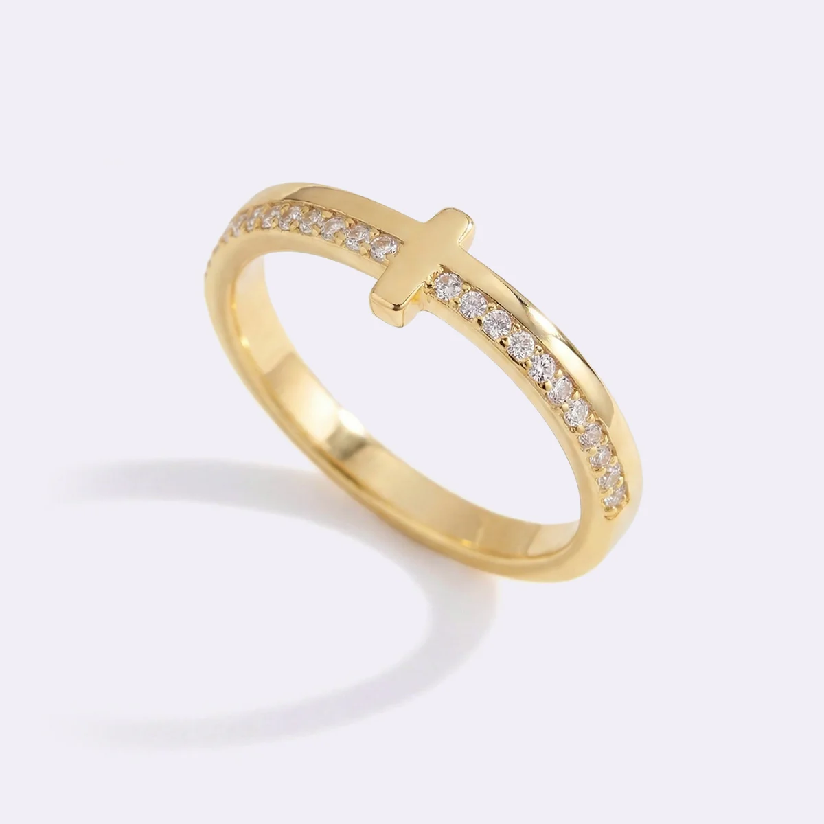 Let God Be In Control Golden Cross Ring - Image 20