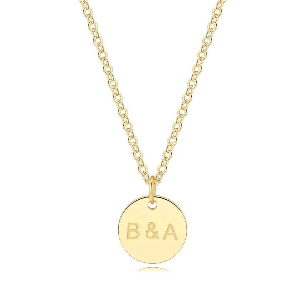 Love Disc Initial Necklace - Image 11