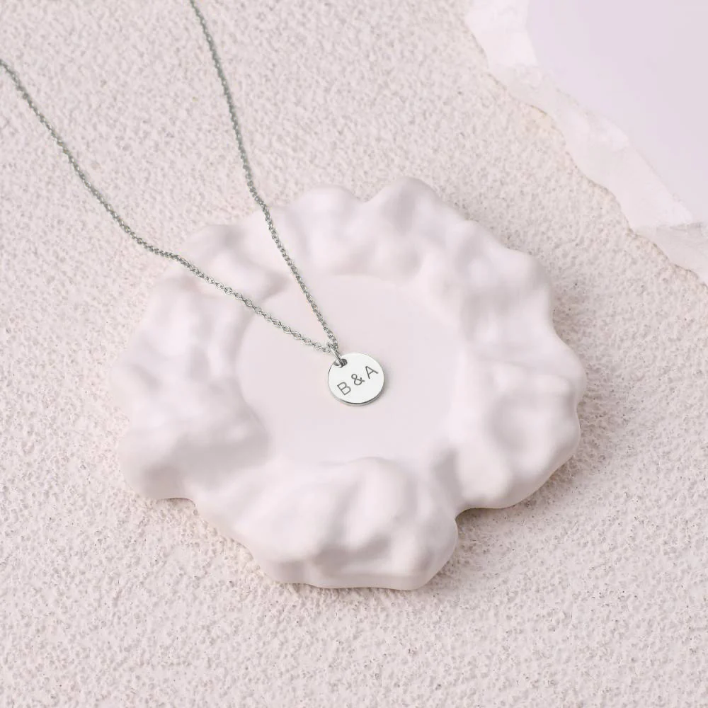 Love Disc Initial Necklace - Image 18